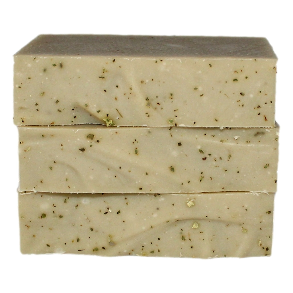 Stack of Horsemint Soap bars showing cross-section