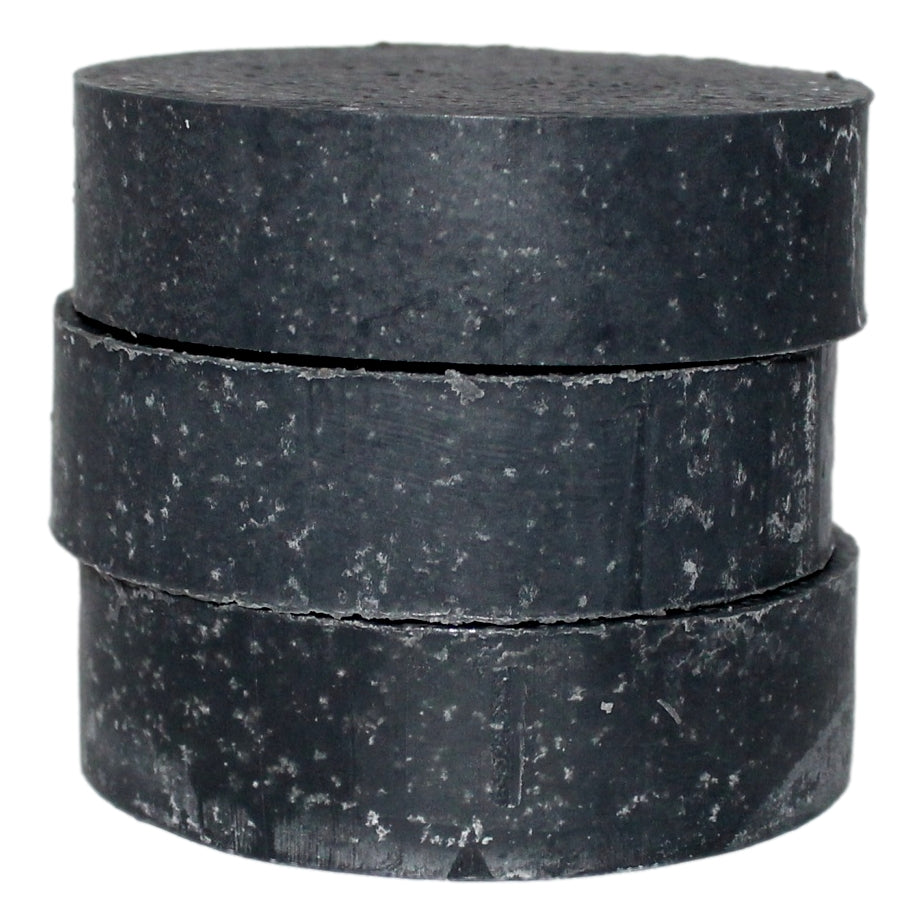 Black Willow Shave Soap bar — back view with ingredients