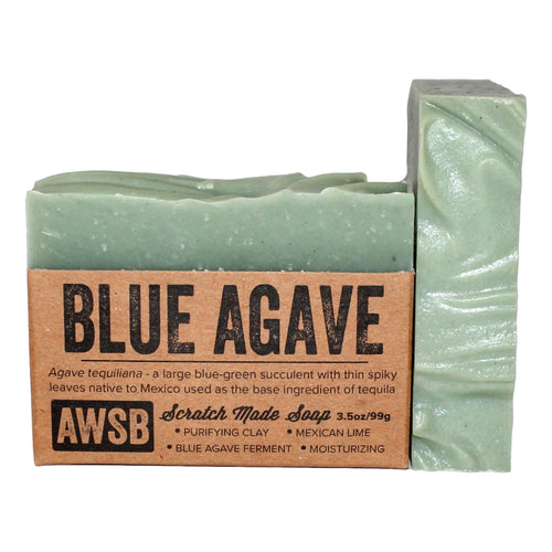 Blue Agave Soap bar — front view with label