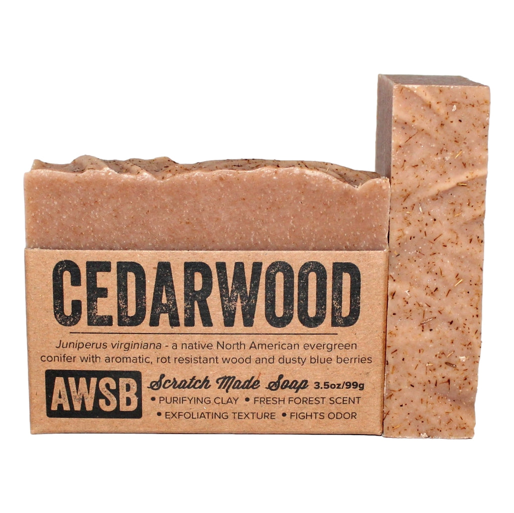 Cedarwood Soap bar — front view with label