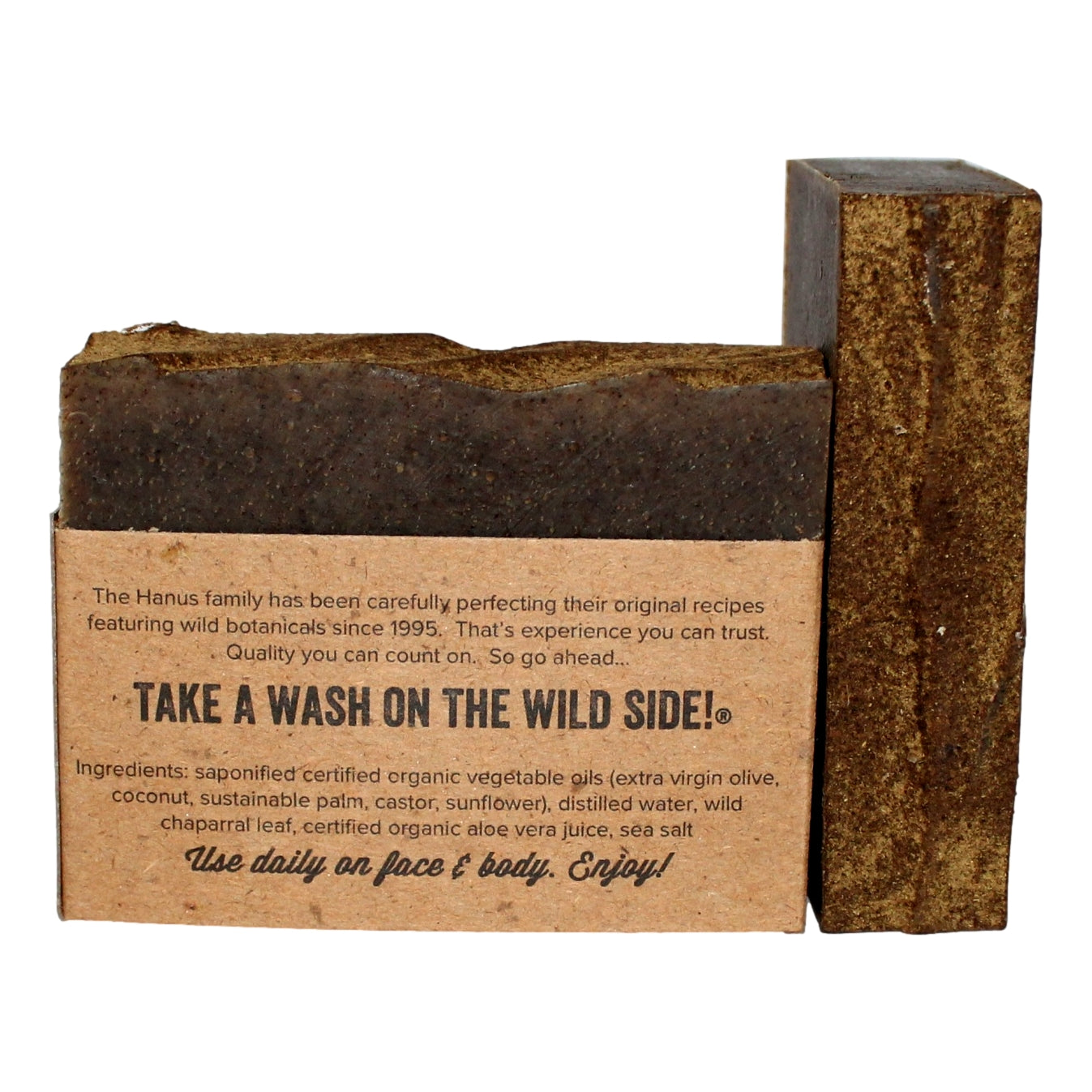 Chaparral Shampoo & Body Bar bar — back view with ingredients