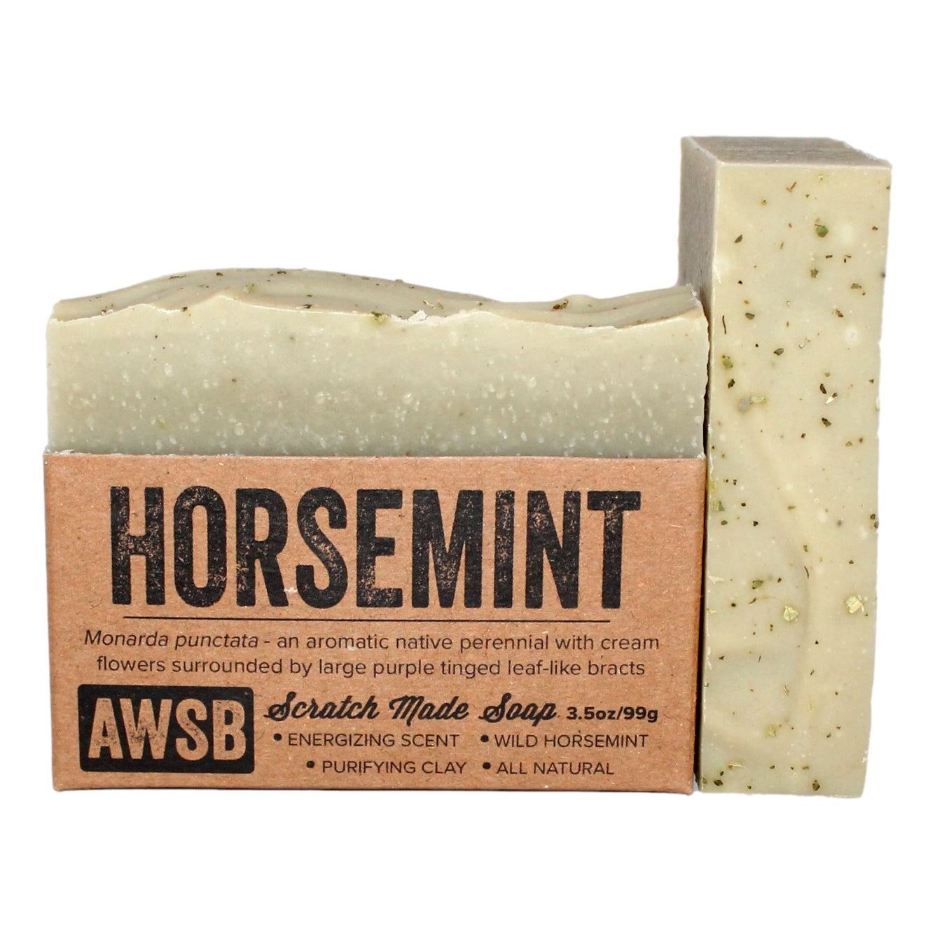Horsemint Soap bar — front view with label