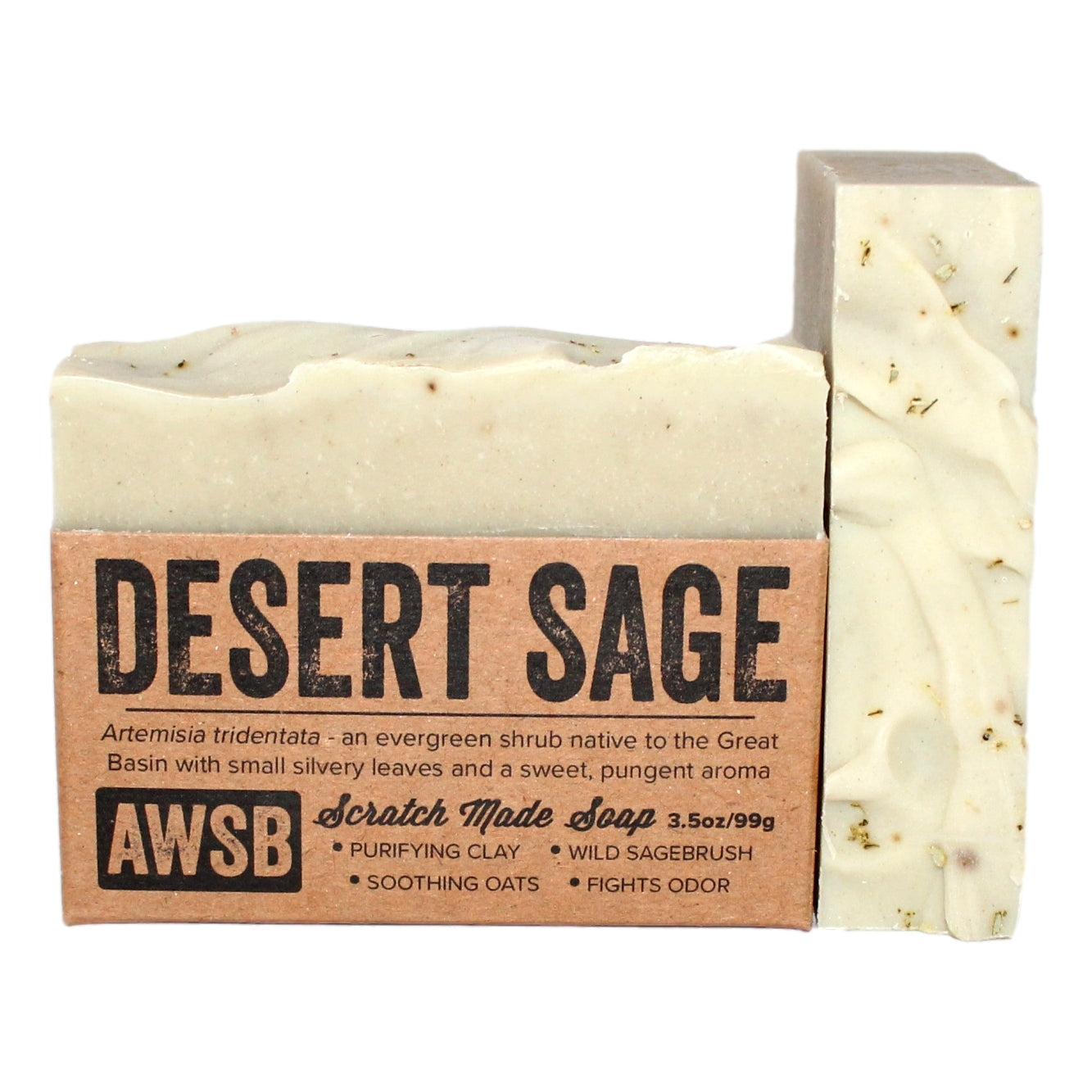 Desert Sage Soap bar — front view with label