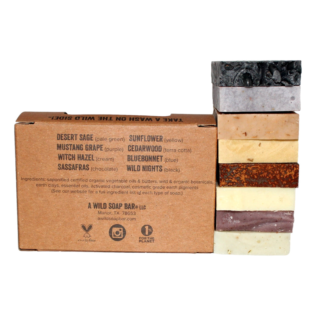 Wild Soap Sampler — back view with soap descriptions