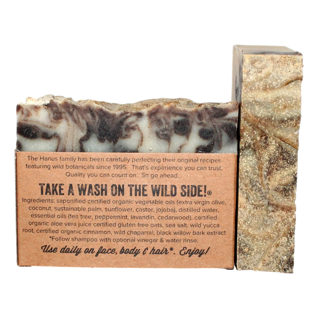 Yucca Root Shampoo & Body Bar bar — back view with ingredients